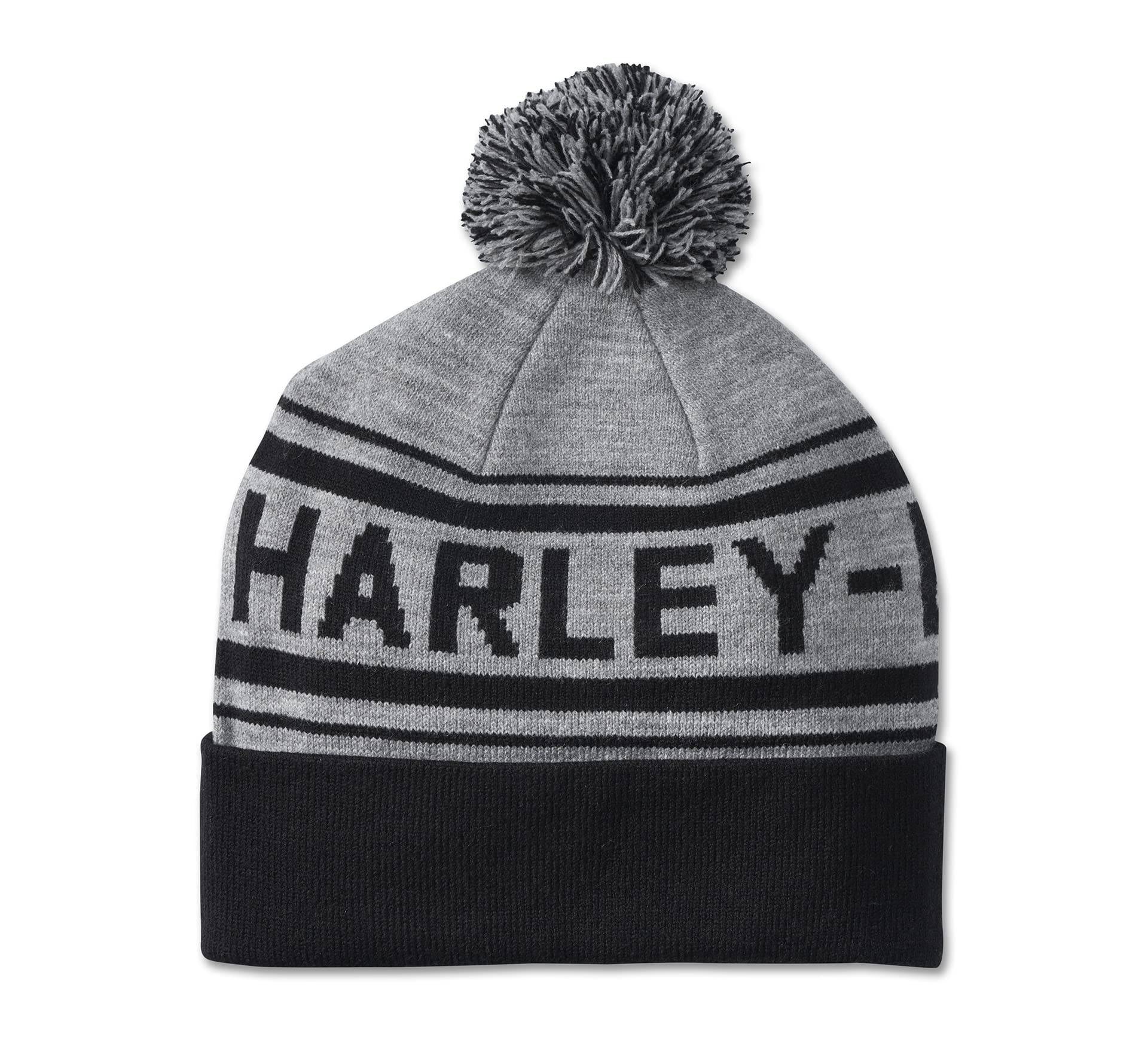 HARLEY-DAVIDSON Combustion Pom Beanie Medium Grey Heather Bommelmütze von HARLEY-DAVIDSON