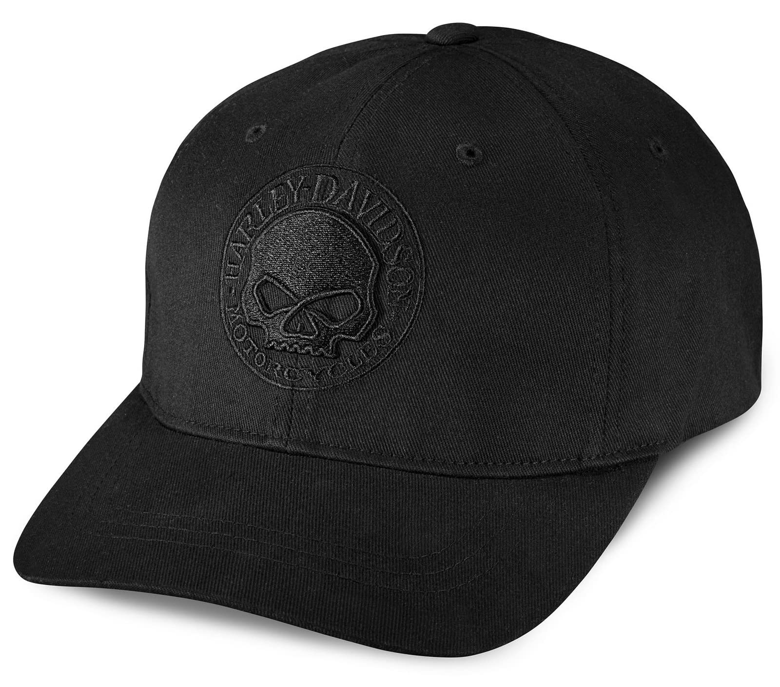 HARLEY-DAVIDSON Willie G® Skull Logo Cap Baseball-Cap Biker Kappe Motorrad Basecap Cappy Mütze mit Stretchband, L von HARLEY-DAVIDSON