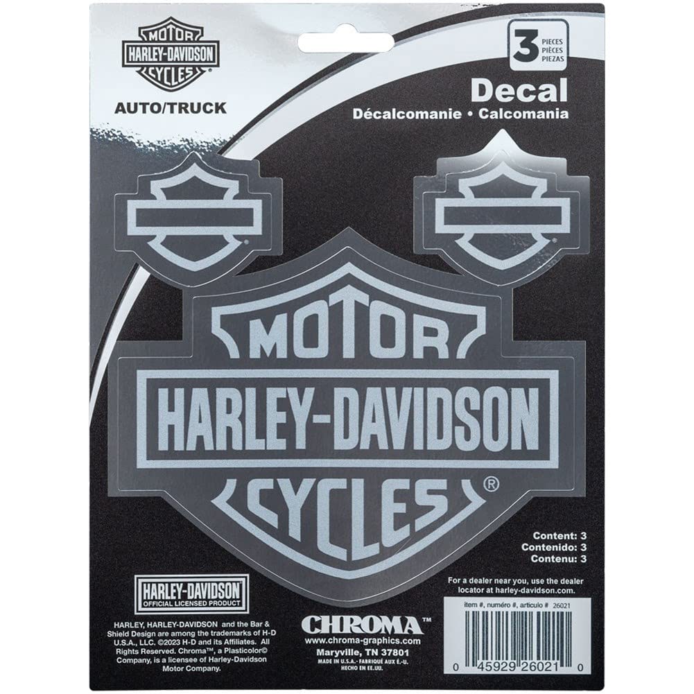 Harley Davidson Aufkleberset Etched Look Chrome von HARLEY-DAVIDSON
