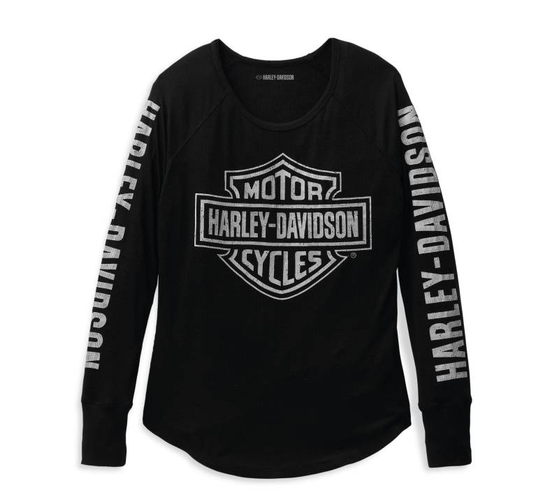 Harley-Davidson Authentic Bar & Shield Rib-Knit Top Damen Longsleeve Shirt, M von HARLEY-DAVIDSON