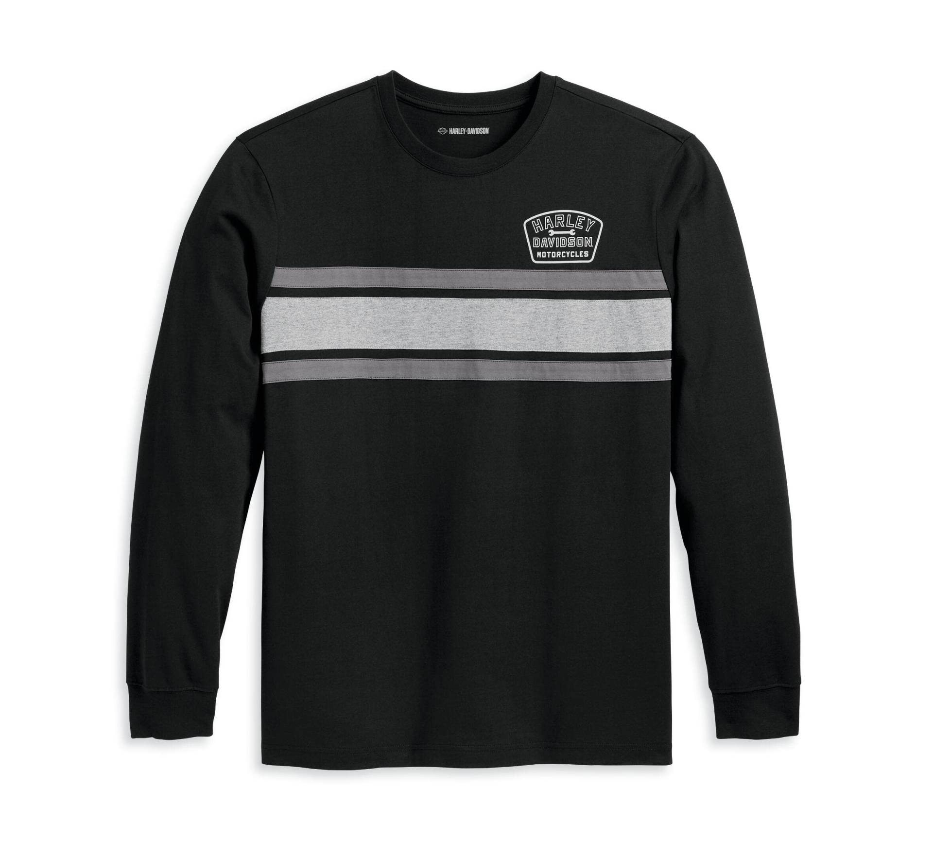 Harley-Davidson Bar & Shield Apprentice Colorblock Black Tee Longsleeve Shirt, M von HARLEY-DAVIDSON