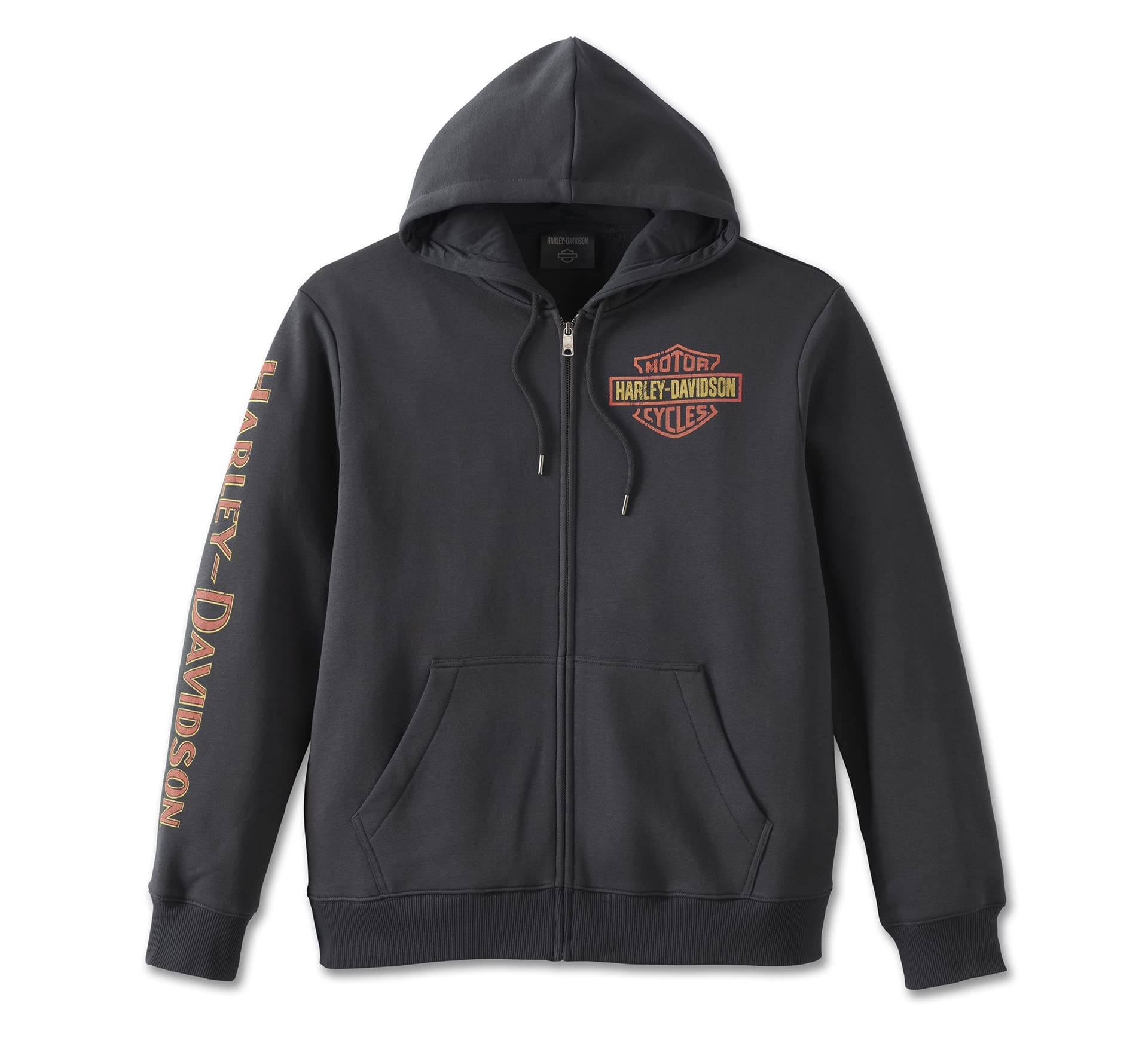 Harley-Davidson Classic Eagle Zip-Up Black Beauty Hoodie Sweatshirt, 3XL von HARLEY-DAVIDSON