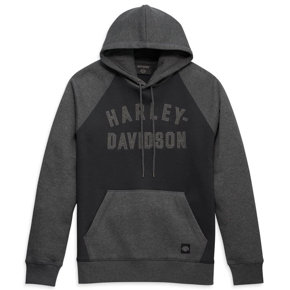 Harley-Davidson Classic Staple Raglan Black Beauty Hoodie Sweatshirt, XXL von HARLEY-DAVIDSON