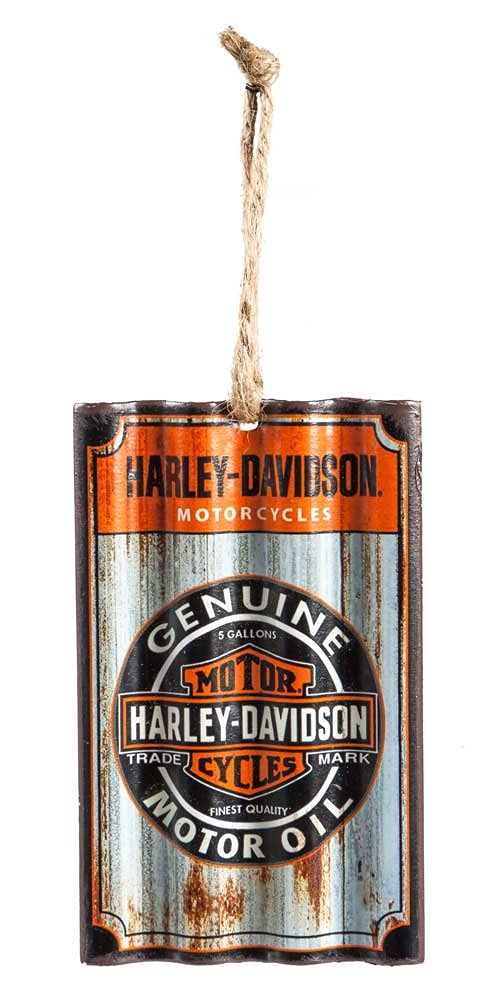 Harley-Davidson H-D Genuine Oil Corrugated Metal Ornament Aufhänger von HARLEY-DAVIDSON