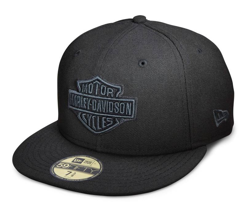 Harley-Davidson Herren Tonal Bar & Shield Logo 59Fifty Cap, Schwarz - Schwarz - MEDIUM von HARLEY-DAVIDSON