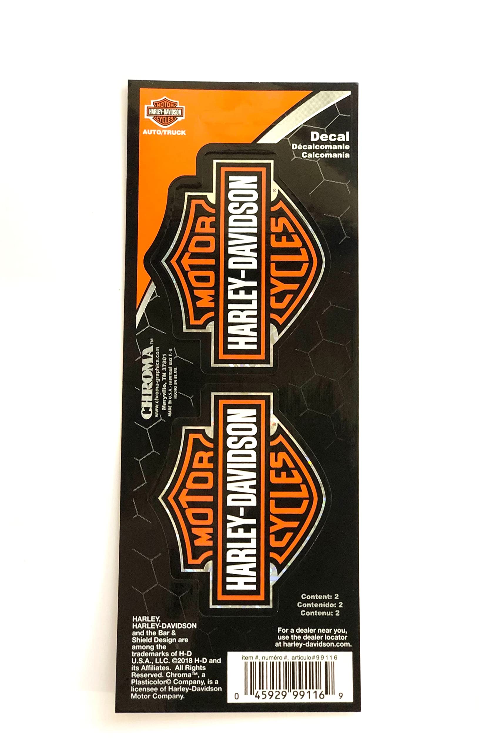 Harley-Davidson Motorrad Sticker Bar & Shield Aufkleber Orange Set Wasserfest für Motorrad, Auto, Laptop und viele mehr von HARLEY-DAVIDSON