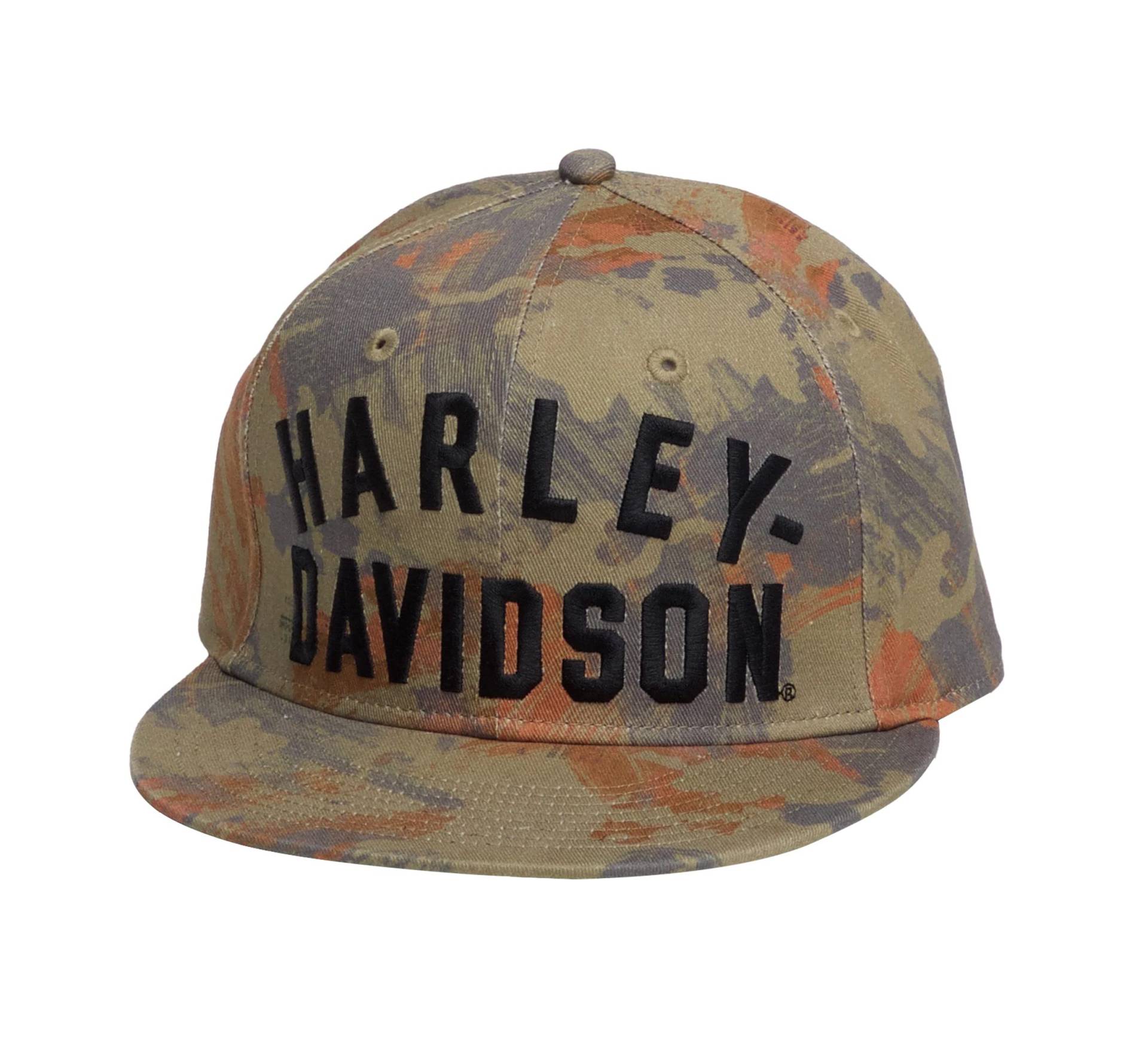 Harley-Davidson Oil Camo Fitted Cap Schirmmütze, S von HARLEY-DAVIDSON