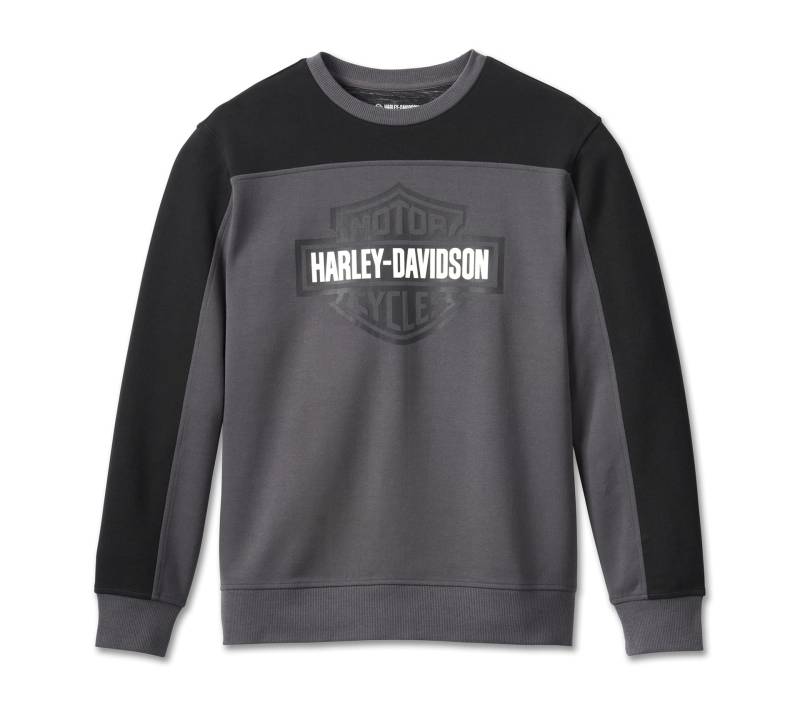 Harley-Davidson Pullover Dark Grey Colorblock, L von HARLEY-DAVIDSON