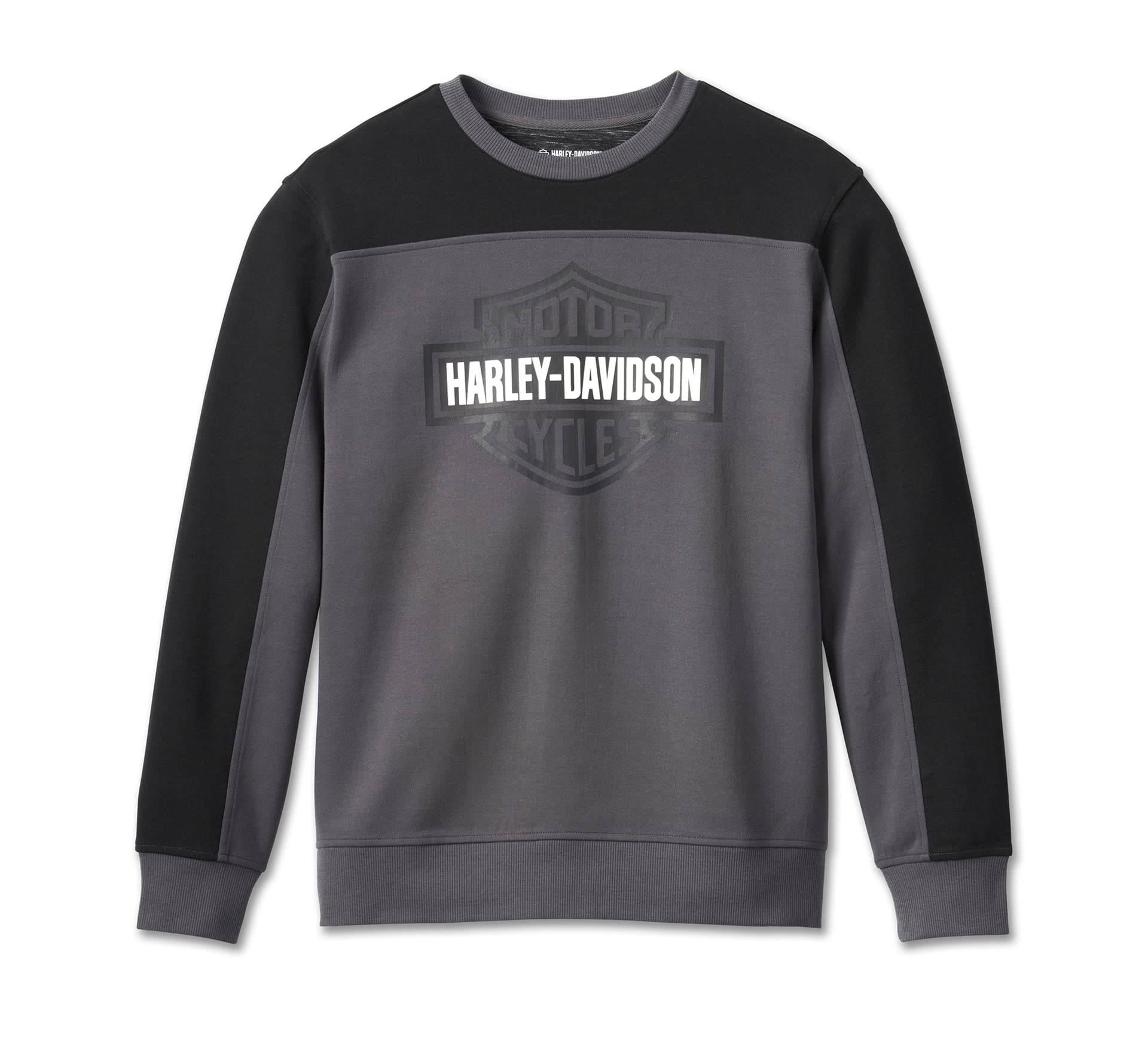 Harley-Davidson Pullover Dark Grey Colorblock, XL von HARLEY-DAVIDSON