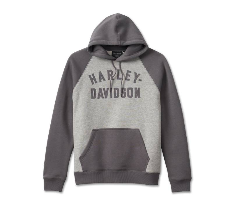 Harley-Davidson Staple Raglan Hoodie Grey Heather Pullover Sweatshirt, 4XL von HARLEY-DAVIDSON