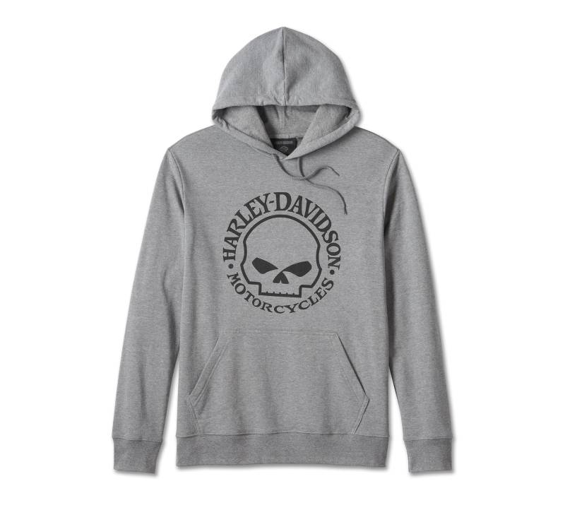 Harley-Davidson Willie G Skull Hoodie Medium Heather Grey Herren Sweatshirt, XXL von HARLEY-DAVIDSON