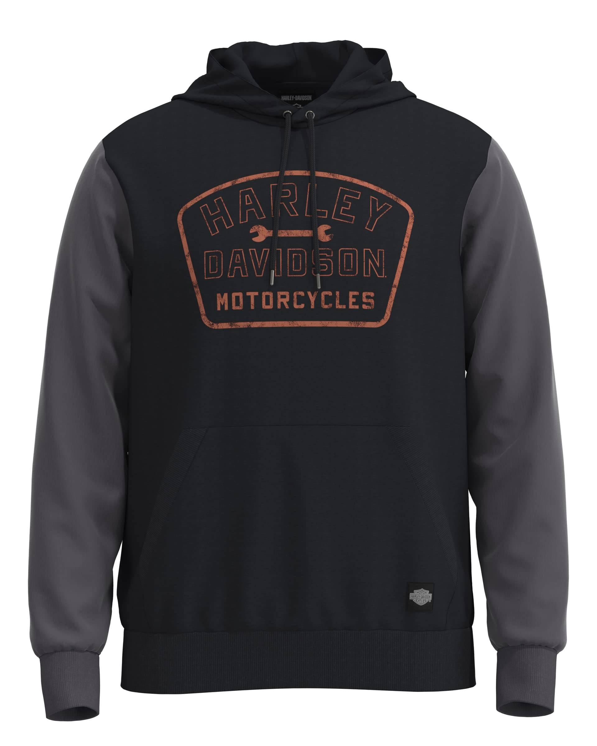 Harley-Davidson Wrench Crew Black Beauty Hoodie Sweatshirt, 3XL von HARLEY-DAVIDSON