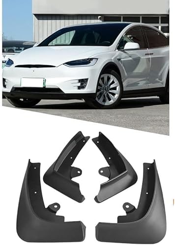 4 Stück Schmutzfänger für Tesla Model X 2016-2021, Auto Spritzschutz Schmutzfänger Vorne Und Hinten Spritzschutz KöRperteile Zubehör von HARLSO