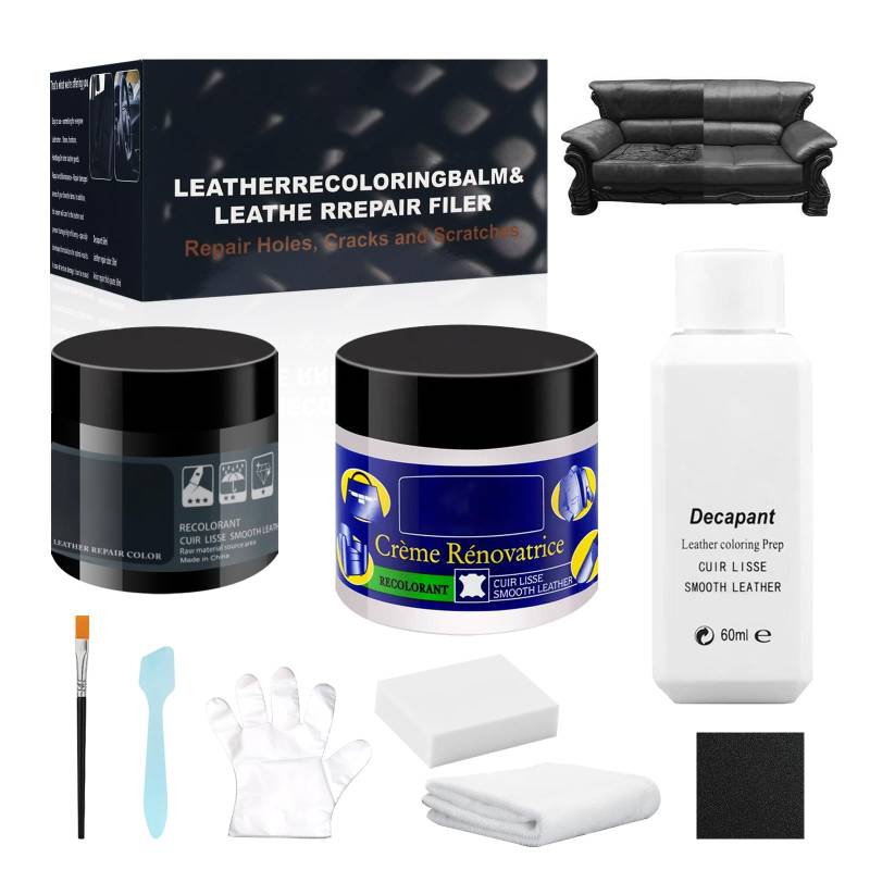 HASAIKA® Leder Reparatur Set, Lederreparatur Creme, Lederpflege Set, Lederpflege Füller für die Reparatur von Kratzern und Rissen auf Gürteln, Schuhen, Ledersofas, Geldbörsen, Autositzen usw. von HASAIKA