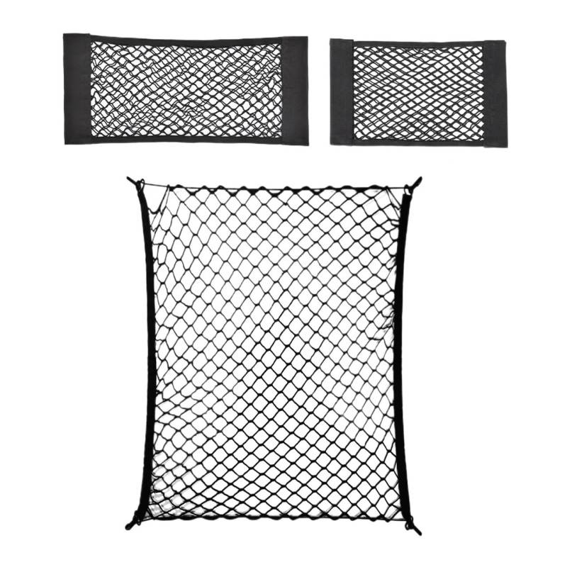 HASGTFM Mesh-Netz for den Kofferraum des Autos, for die Rückseite des Kofferraums, universeller elastischer Organizer aus Nylon, dehnbares Innenraum-Netzwerk-Speicher mit 4 Haken(110x60cm-40-50) von HASGTFM