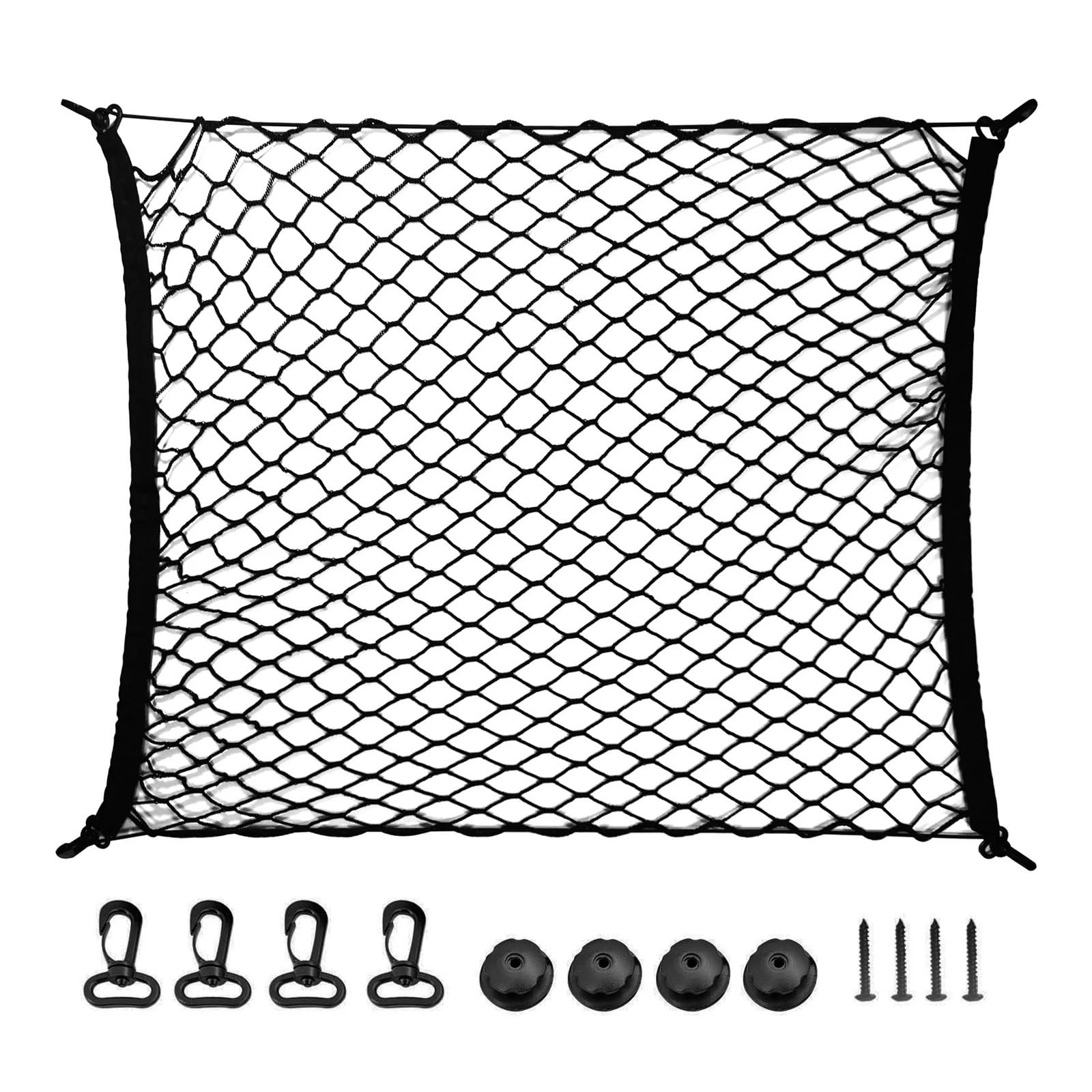 HASGTFM Mesh-Netz for den Kofferraum des Autos, for die Rückseite des Kofferraums, universeller elastischer Organizer aus Nylon, dehnbares Innenraum-Netzwerk-Speicher mit 4 Haken(70x70cm) von HASGTFM