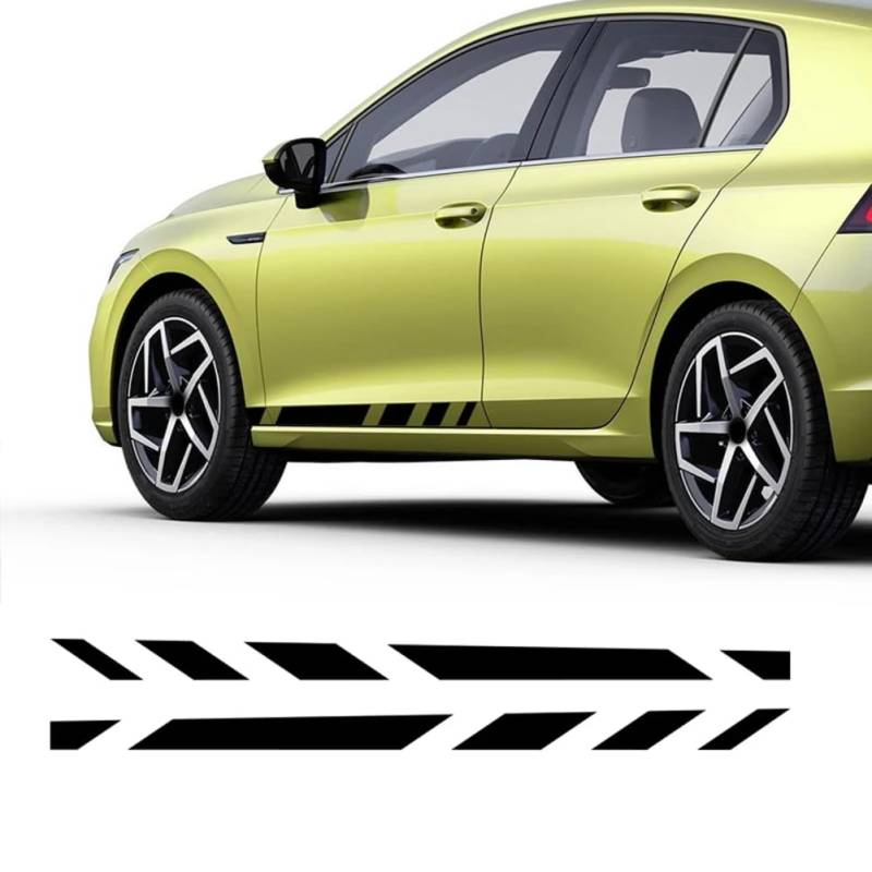 2 Pcs Racing Sport Car Door Side Stripes Skirt Stickers, for V=W, for Golf 8 MK8 R Line GTI GTD GTE 2020 2021 Accessories von HASWEX