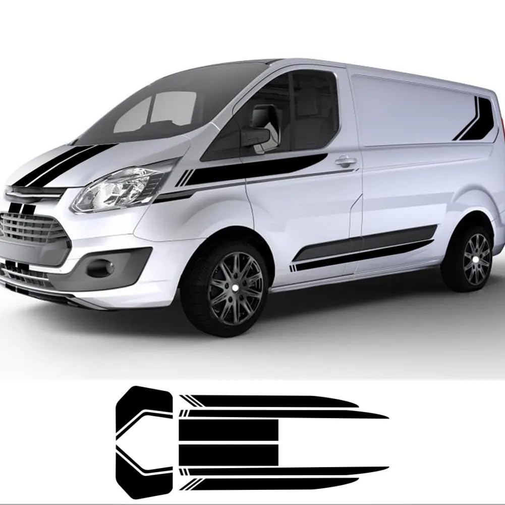 2 Teile/los Autoaufkleber, Für F=ord Transit Tourneo Custom MK7 MK8 MK9 Sport Stripe KIT Van Vinyl Aufkleber Tuning Auto Zubehör von HASWEX