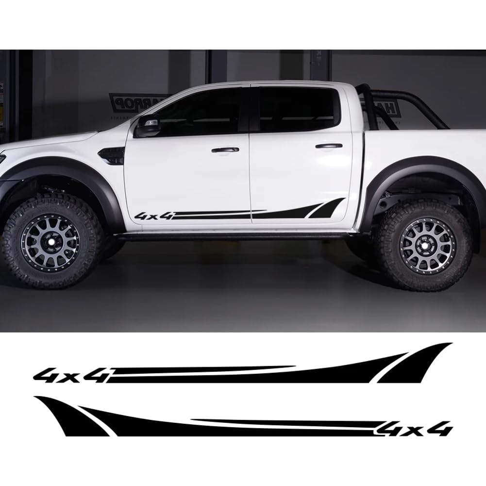 2PCS Car Door Side Skirt Vinyl 4x4 Stickers, for F=ord, for Ranger Raptor, for Isuzu DMA, for Nissan NAVARA, for Toyota, for Hilux, for Pickup Auto Accessories von HASWEX