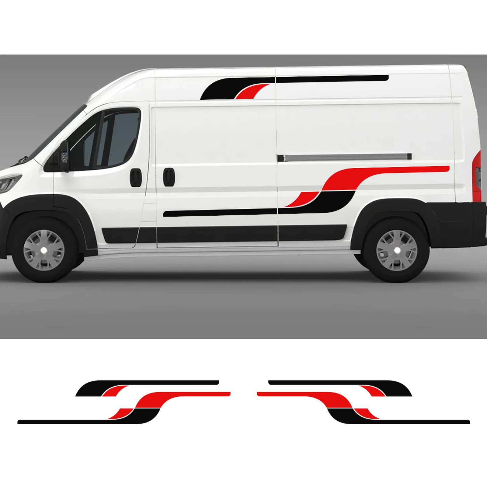 4 STÜCKE Auto Lange Seite Aufkleber Grafiken Camper Van Auto Racing Aufkleber, Für FIAT Ducato Vinylfolie Zubehör DIY Dekoration von HASWEX