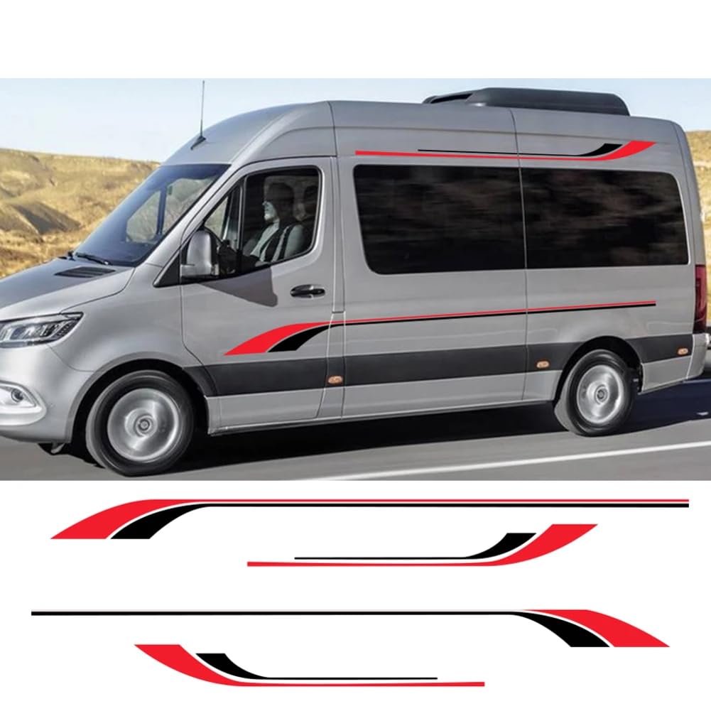 4pcs Auto Lange Streifen Aufkleber, für M=ercedes B=ENZ Sprinter W906 W903 Tuning-Zubehör Camper Van Wohnmobil Auto Vinyl Aufkleber von HASWEX