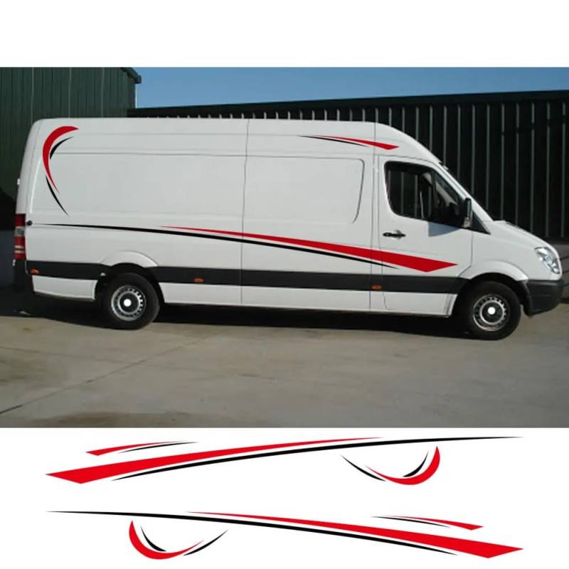 6Stück/Los Autoaufkleber, für M=ercedes B=ENZ Sprinter W906 515 Wohnmobil Wohnwagen RV Streifen Camper Van Vinyl Aufkleber Tuning Zubehör von HASWEX