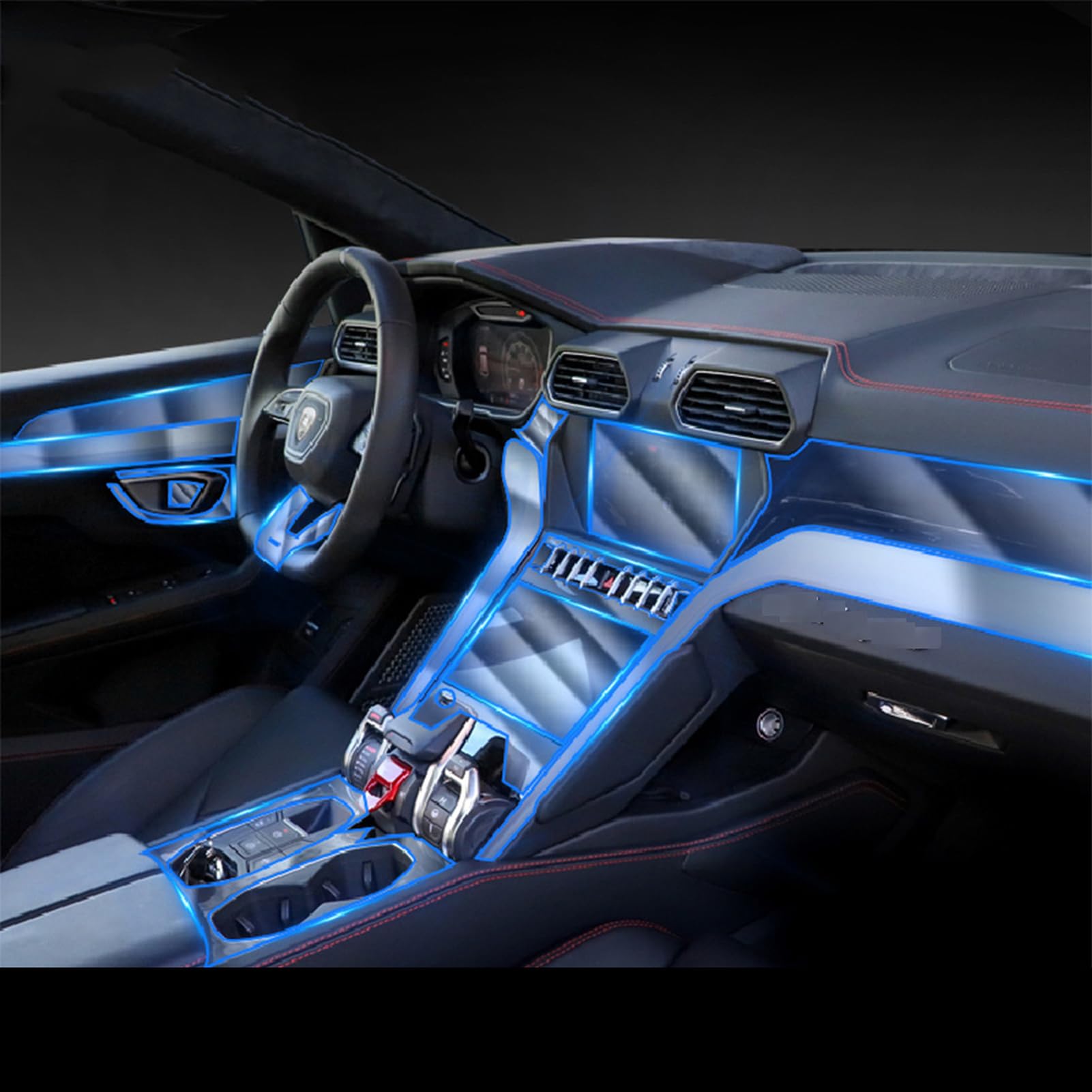 Auto-Innenraum-Mittelkonsole, transparente TPU-Schutzfolie, Kratzfeste Folie, Zubehör, für Lamborghini Urus 2018–2021 von HASWEX