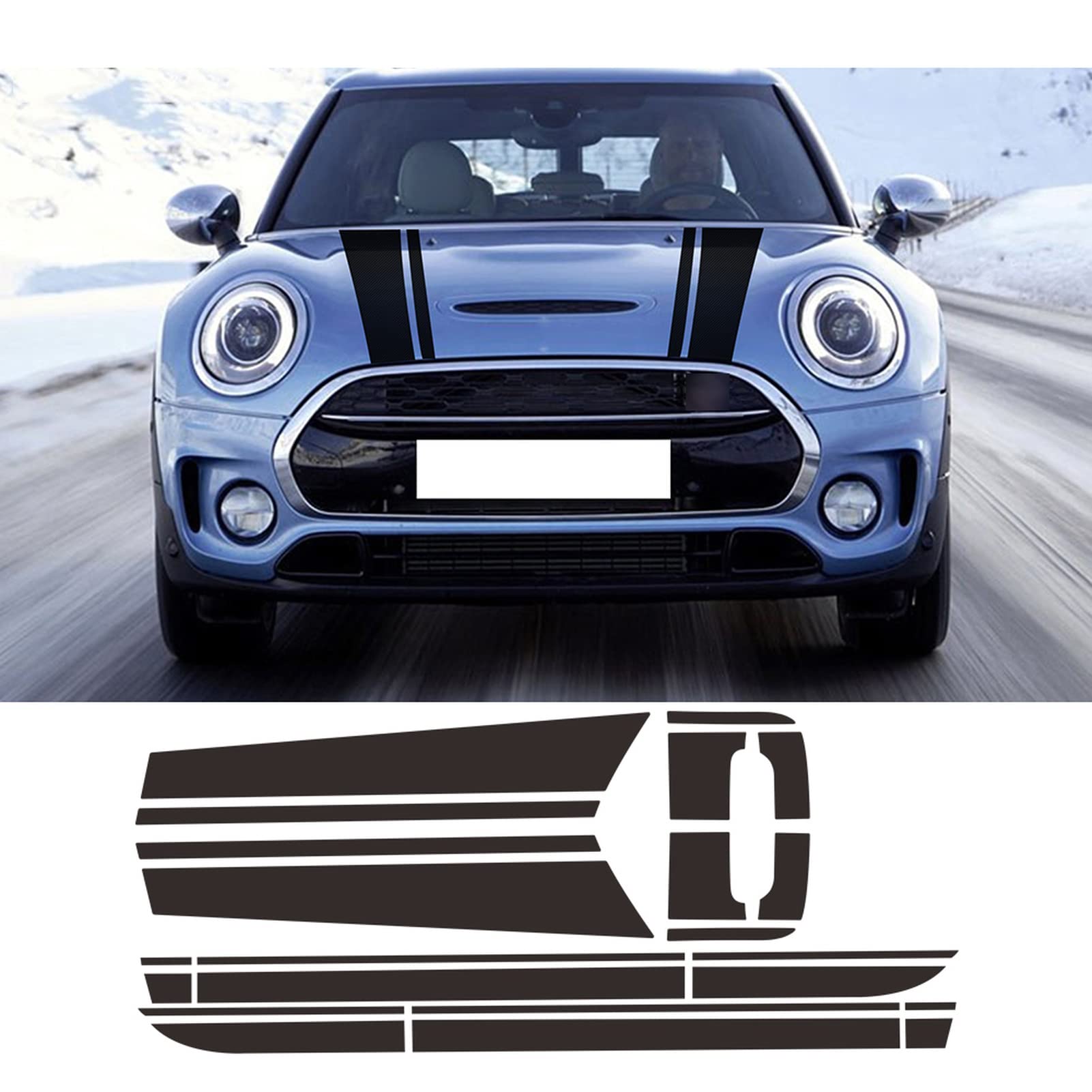 Auto Motorhaube Motorabdeckung Kofferraum Rückseite Rock Streifen Aufkleber Body Kit Aufkleber, für M=INI C=ooper Clubman F54 2015-2019 Zubehör von HASWEX