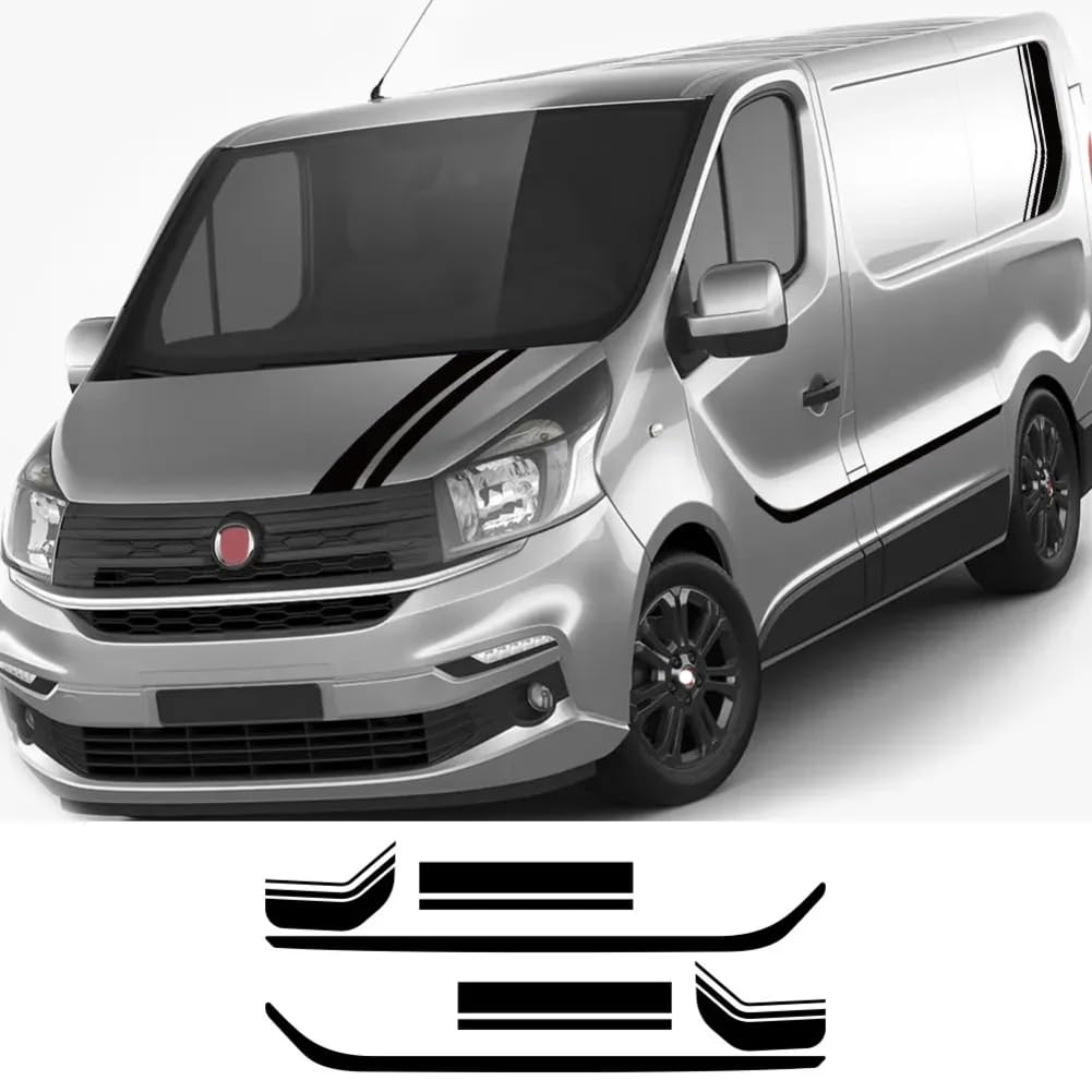 Auto Seitenstreifen Seitenaufkleber Aufkleber, Für FIAT Talento Tuning-Zubehör, Camper Van, Motorhaubenseite, individuelle Dekorstreifen, Grafiken von HASWEX