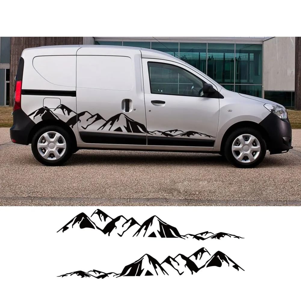 Auto Seitenstreifen Seitenaufkleber Aufkleber, Für R=enault Dacia Dokker Camper Auto DIY Seitentür Streifen Grafiken Vinyl Dekor Aufkleber von HASWEX