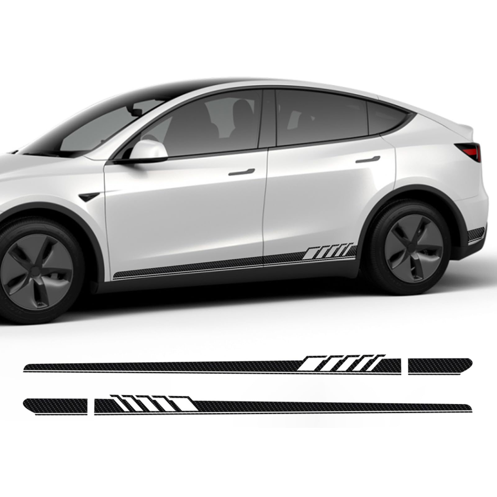 Auto Seitenstreifen Seitenaufkleber Aufkleber, für Tesla Model Y 2020 2021 2022 Zubehör Car Edition 1 Racing Stripes Sport Aufkleber von HASWEX