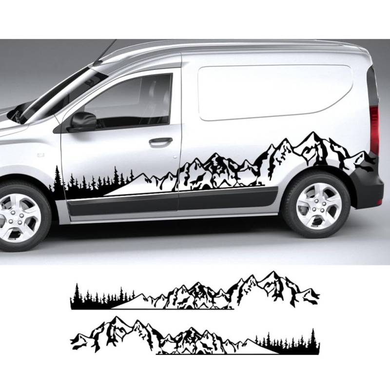 Autoaufkleber, für, FÜR R=enault Dacia Dokker Camper Van DIY Streifen Grafiken Berg Baum Stil Vinyl Aufkleber Tuning-Zubehör Abdeckung von HASWEX