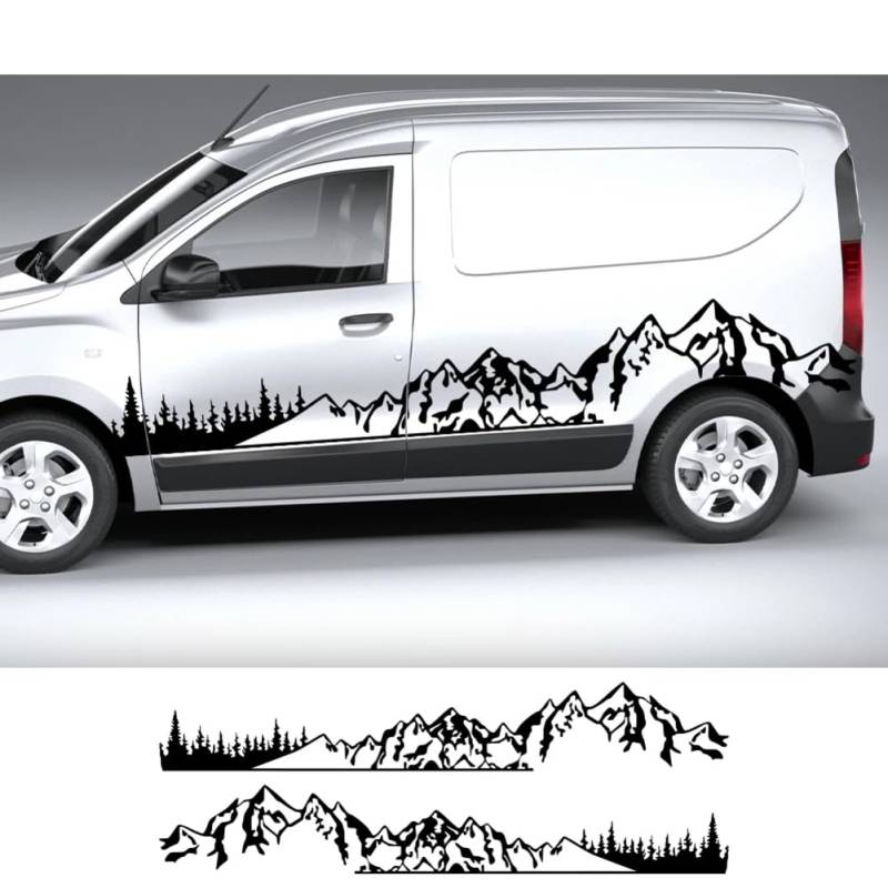 Autoaufkleber, für R=enault Dacia Dokker Camper Van DIY Streifen Grafiken Bergbaum Stil Vinyl Aufkleber Tuning Zubehör Abdeckung von HASWEX