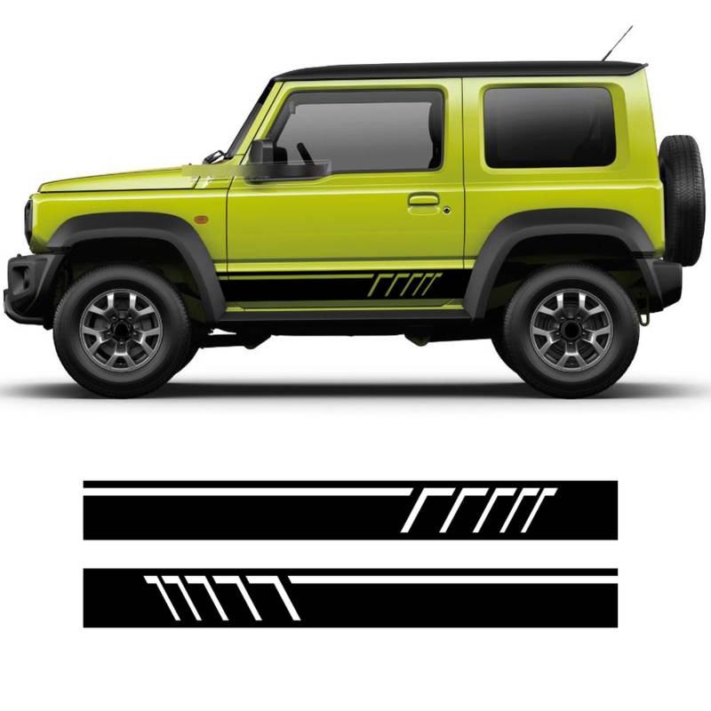 Car Body Door Skirt Sticker Stripes Graphics Vinyl Film Decals, für Suzuki Jimny Auto Tuning Accessories von HASWEX