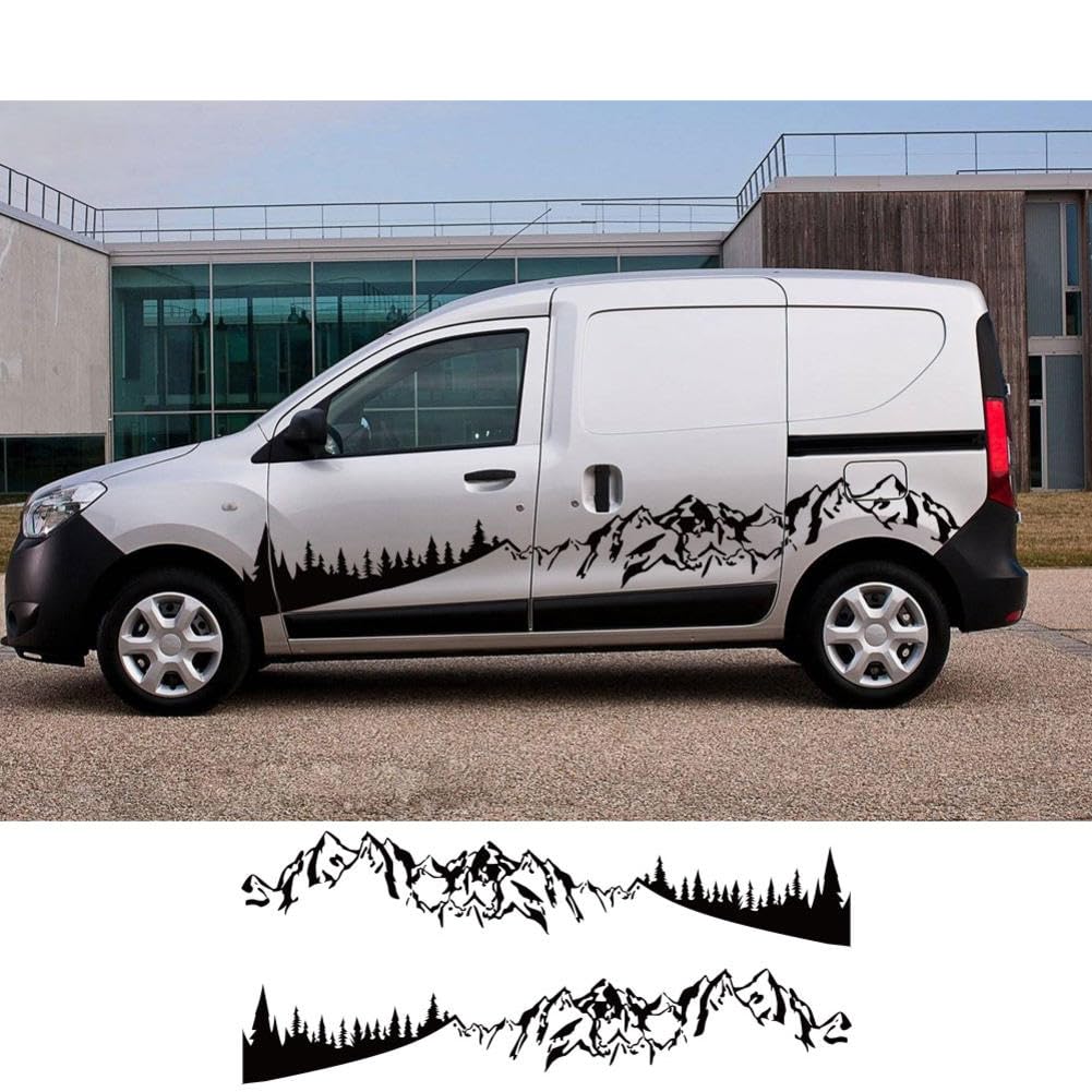 Car Mountain Graphics Stickers, for R=enault Dacia Dokker Camper Van DIY Side Door Vinyl Decor Decals Auto Tuning Accessories von HASWEX