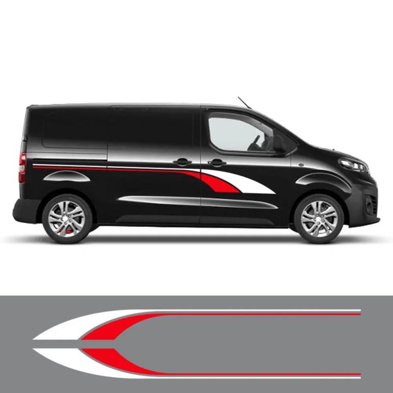 Für Opel Vauxhall Vivaro, für Trafic Camper Van Wohnmobil 2PCS Autoaufkleber Streifen SURF Vinyl Grafik Aufkleber Zubehör von HASWEX