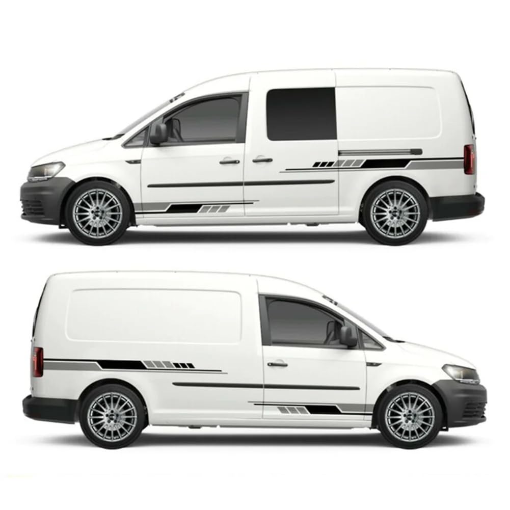 HASWEX Auto Seitenstreifen Seitenaufkleber Aufkleber, Für V=W Caddy MK1 MK2 MK3 MK4 2 3 4 Maxi Kombi Camper Van Graphics Vinyl Aufkleber von HASWEX