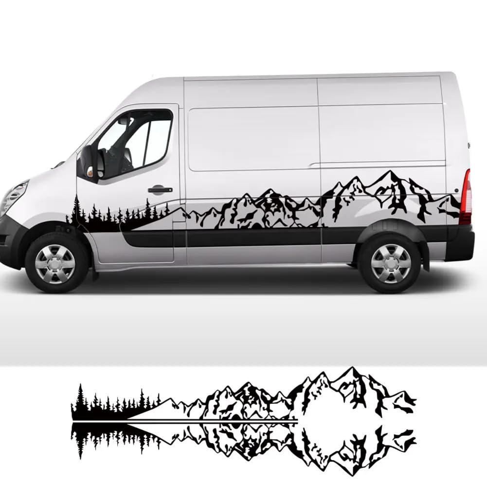 HASWEX Van Türseitenaufkleber, für R=enault Master, für Nissan NV400, für Opel Movano Auto Camper Grafik Bergaufkleber Autotuning Zubehör von HASWEX