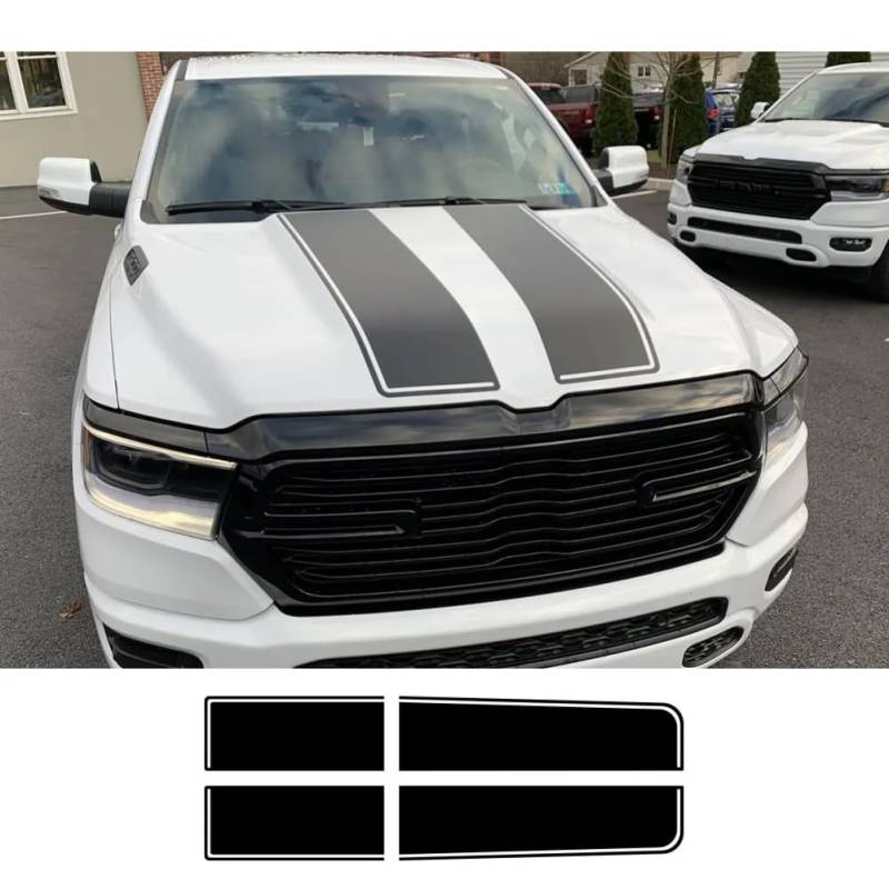 HASWEX Pickup Hood Tailgate Aufkleber, für Dodge Ram 1500 2500 Hemi Rebel Truck Graphic Custom Aufkleber Vinyl Cover Auto Tuning Zubehör von HASWEX