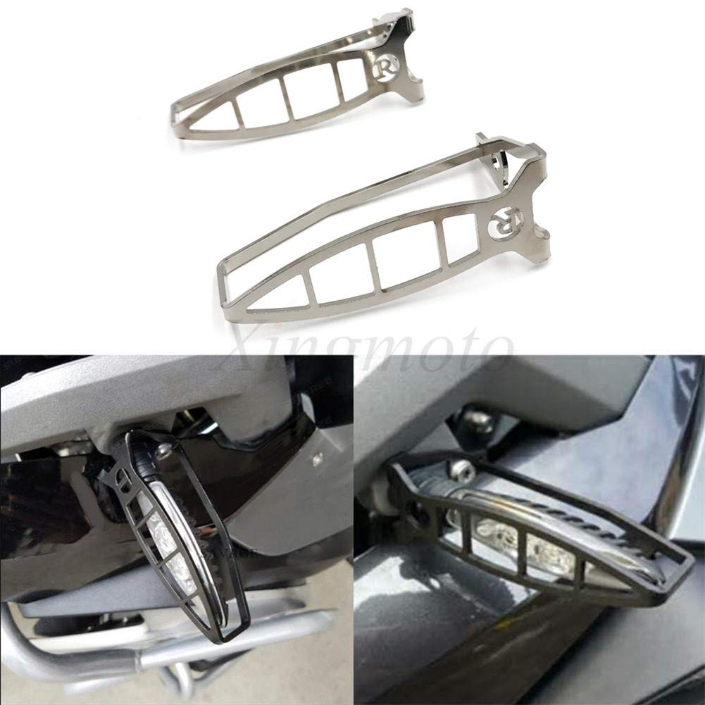 2X Silber Blinker Licht Grill Schutz Abdeckung Kompatibel mit BMW R nine T 2014-15 von HASkulle