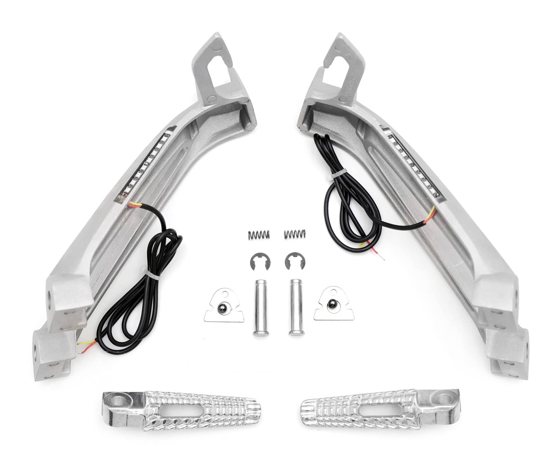 HASkulle Ersatz-Soziusfußstütze, integriert mit LED-Blinkern, GSXR600 2006-2009, GSXR750 2006-2009, Silber von HASkulle