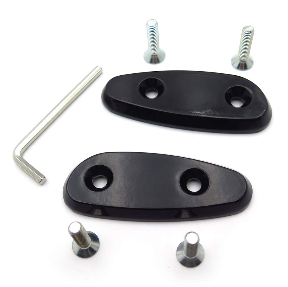 HASkulle Ersatz-Spiegelblock-Grundplatten, Kompatibel mit Suzuki GSXR600 2001-2005, GSXR750 2000-2005, GSXR1000 2001-2004, ohne Logo, Schwarz von HASkulle