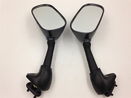 HASkulle OEM-Ersatz-Rennspiegel, Kompatibel mit Yamaha YZF R6 YZFR6 YZF-R6 2001 2002, Carbon von HASkulle