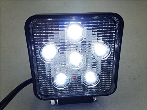 Quadratischer 18W Spotstrahl-LED-Off-Road-Arbeitsscheinwerfer mit 6 LEDs, 12V 24V, universell einsetzbar, für SUV, Auto, LKW, Boot von HASkulle