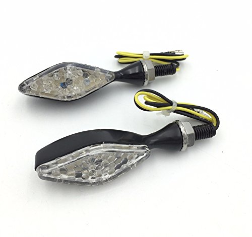 Schwarze klare LED-Blinker Indikatoren Blinker Lichter Kompatibel mit Suzuki Kompatibel mit Yamaha von HASkulle