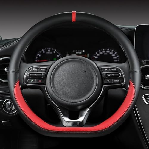 Auto Lenkradbezug Für Kia K5 Für Ceed GT Für Stonic Für Proceed Für Sportage 2021 2020 2019 Auto Lenkrad Abdeckung lenkradschutz Auto (Color : RED) von HATAI