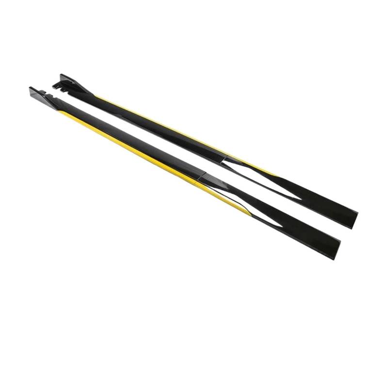 Seitenschwellerverlängerung Lippensplitter Für Hyundai Seitenschwellerverlängerung Diffusor Bodykit Außenzubehör Canard Spoiler Splitter(200cm Schwarz Gelb) von HATSVTGR