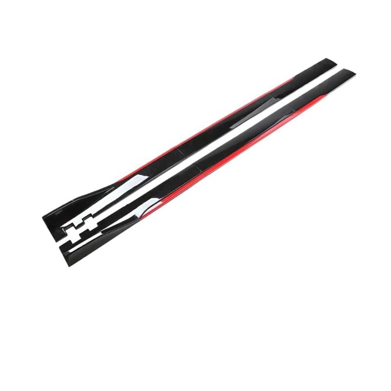 Seitenschwellerverlängerung Lippensplitter Für Hyundai Seitenschwellerverlängerung Diffusor Bodykit Außenzubehör Canard Spoiler Splitter(200cm Schwarz Rot) von HATSVTGR