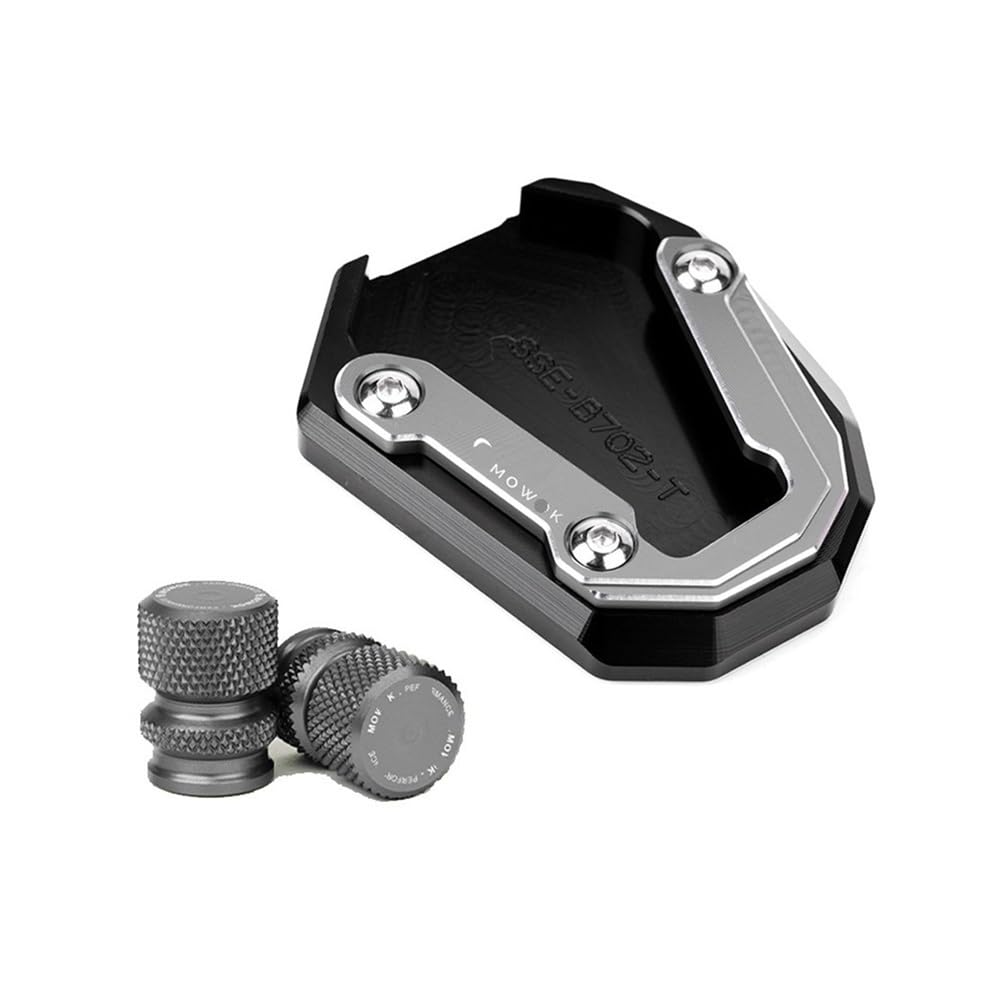 HAVEDONH Motorrad Seitenständer Verlängerungspolster Für Ben&elli TRK702X TRK702 2022 TRK 702X TRK 702 2023 Motorrad Ständer Fuß Seite Stehen Enlarger Pad Unterstützung Platte Reifen Ventil von HAVEDONH