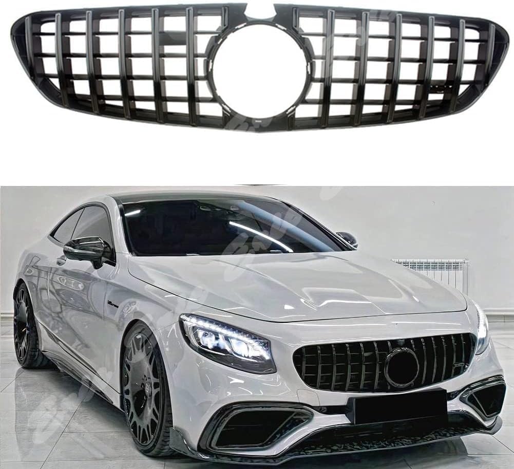 Auto Front Kühlergrille für Benz W217 S63 S65 AMG Coupé 2018 2019 2020 2021,Vorne Kapuze Kühlergrill Ersatz zubehör, Sport Stil Kühlergrill Autoersatzteile von HAVERN